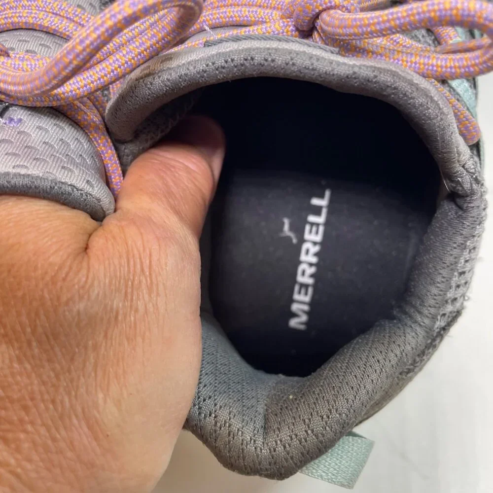 Merrell Women's Athletic Sneakers Size 10 Gray Mesh with Pink & Teal Accents - Picture 5 of 12